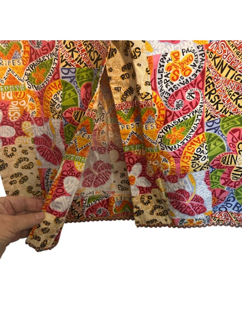 Vintage Colorful Pine Cove Patchwork Skirt Size 12 Floral Paisley Print USA Fest - Picture 9 of 12